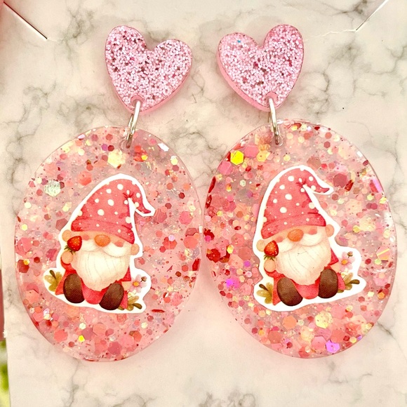 Acrylic Gnome Earrings - Picture 1 of 4